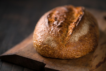 Wall Mural - freshly baked loaf of rustic bread