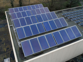 Solar panels in line, the new energy for the future

