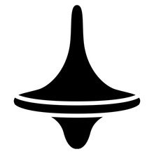 Simple Spinning Top In Black And White
