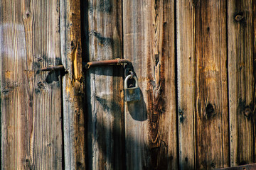 padlock on a door