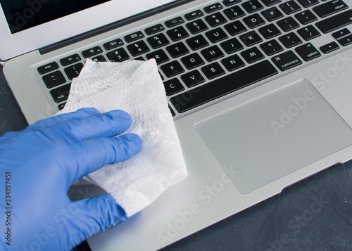 Disinfecting and cleaning laptop for virus such as coronavirus