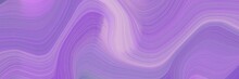 Abstract Futuristic Banner With Waves. Elegant Curvy Swirl Waves Background Illustration With Medium Purple, Thistle And Light Pastel Purple Color
