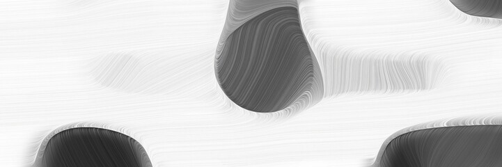 Leinwandbilder - abstract landscape orientation graphic with waves. abstract waves illustration with dark slate gray, white smoke and dark gray color
