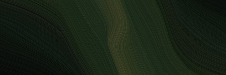 Leinwandbilder - abstract creative banner with very dark green, dark slate gray and dark olive green color. modern waves background illustration