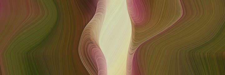 Leinwandbilder - abstract creative banner with dark olive green, tan and pastel brown color. curvy background design