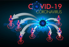 COVID-19, Corona Virus Blue Background