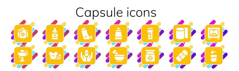 Wall Mural - Modern Simple Set of capsule Vector filled Icons