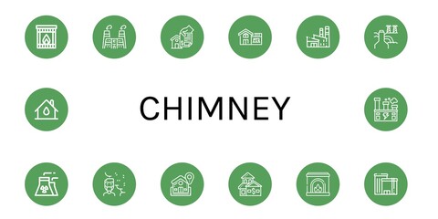 Canvas Print - Set of chimney icons