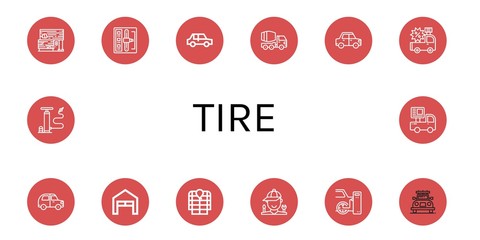 Canvas Print - Set of tire icons