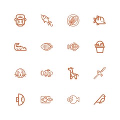 Wall Mural - Editable 16 fauna icons for web and mobile