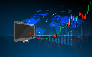 Stock market or forex trading graph in futuristic concept suitable for financial investment or Economic trends business idea and all art work design. Financial background