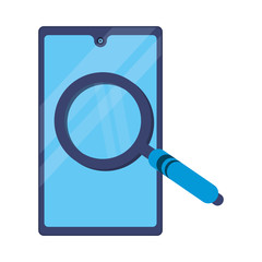 Canvas Print - smartphone with magnifying glass icon