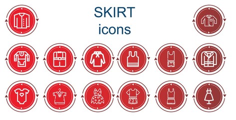 Wall Mural - Editable 14 skirt icons for web and mobile