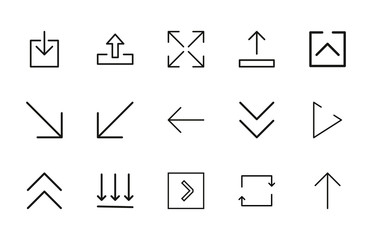 Poster - Simple set of arrow icons in trendy line style.