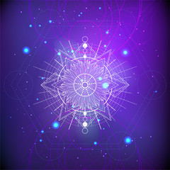 Wall Mural - vector illustration of sacred geometry symbol on abstract background.
