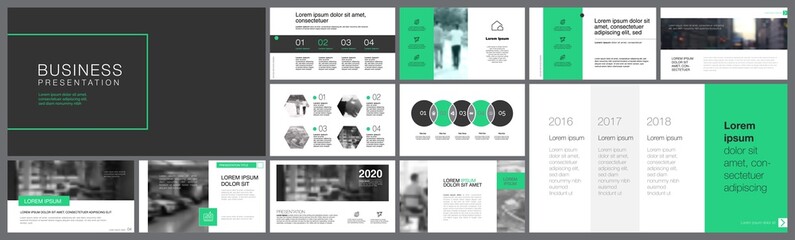 Wall Mural - orange, white and black infographic design elements for presentation slide templates. business and p