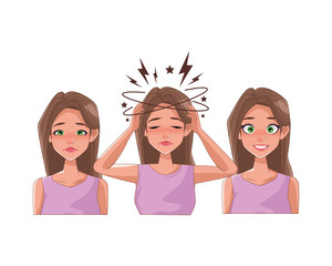 Wall Mural - group of women with stress symptoms