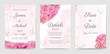 Wedding Invitation Card Set Carnation pink flower beautiful floral template