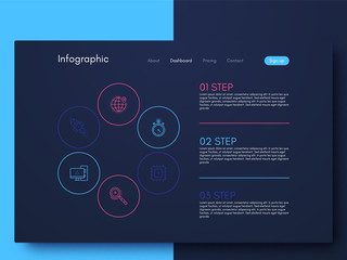 Vector graphic infographics. Template for creating mobile applications, workflow layout, diagram, banner, web design, business infographic reports