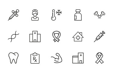 health line icons set.