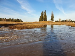 Sticker - melt water rivers in spring