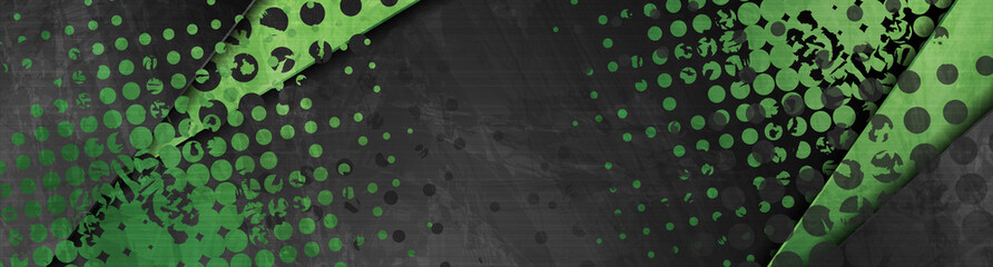 Green and black contrast corporate abstract background. Vector banner design
