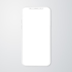Wall Mural - white modern smartphone mockup isolated on grey 3d rendering