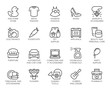 Shopping Mall Wayfinding Shop Category Outline Icons Set 