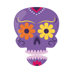 Wall Mural - skull catrina flower decoration cinco de mayo mexican celebration flat style icon