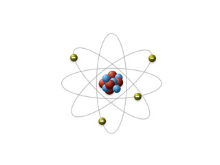 rutherford's model shows that an atom is mostly empty space, with electrons orbiting a fixed, positi