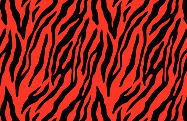 tiger skin pattern on red background .