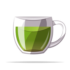 Wall Mural - A cup of green tea vector isolated illustration