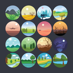 Sticker -  Landscape Illustrations