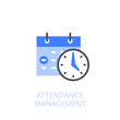 © tomasknopp - Attendance management symbol with a calendar and a clock. Easy to use for your website or presentation.