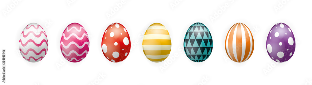Colorful Easter Eggs vector graphic - obrazy, fototapety, plakaty 