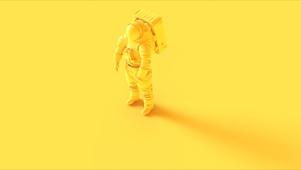 Wall Mural - Yellow Spaceman Astronaut Cosmonaut 3d illustration 3d render