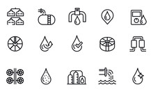 Water Treatment Icons Vector Design Black And White 