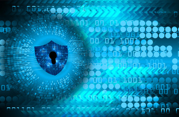 closed padlock on digital background, cyber security