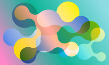 Abstract Connected Circles Vector Banner Background.