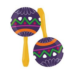 Canvas Print - maracas music instrument cinco de mayo mexican celebration flat style icon