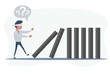 © alekseiveprev - Domino effect - Business concept. Vector flat design illustration.