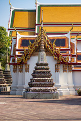 A beautiful view of Wat Pho buddhist temple in Bangkok, Thailand.