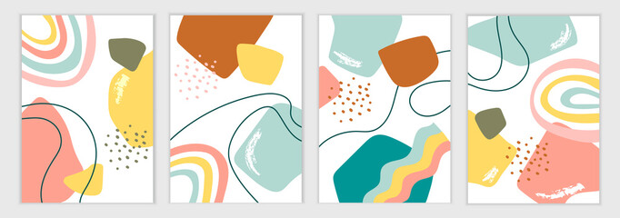 Wall Mural - set of abstract templates for banners, posters, flyers, covers. vector illustration. abstract shapes