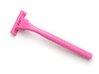 Top view of pink shaving razor