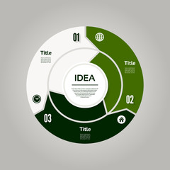 Wall Mural - Vector circle infographic. Template for diagram, graph, presentation and chart. Business concept with three options, parts, steps or processes. Abstract background