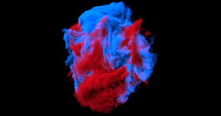 Wall Mural - isolated abstract red smoke with turbulent motion, multi-color powder, fog, smoke explosion. alpha c