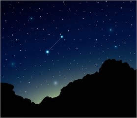 Wall Mural - constellation canis minor in deep space