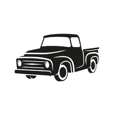 Wall Mural - Old retro pickup truck vector illustration. Vintage transport vehicle