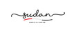 © simbos - Made in Sudan handwritten calligraphic lettering logo sticker flag ribbon banner