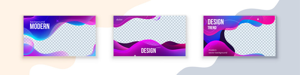 Wall Mural - Liquid abstract banner design. Fluid Vector shaped background. Modern Graphic Template Banner pattern for social media header and post image